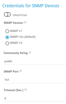 Credentials for SNMP Devices