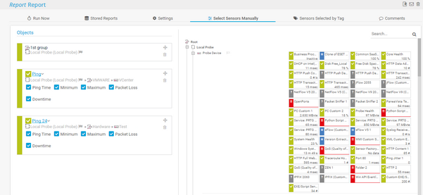 Select Sensors Manually Tab