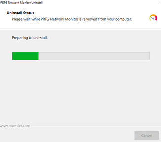 Uninstall PRTG Network Monitor Step 2